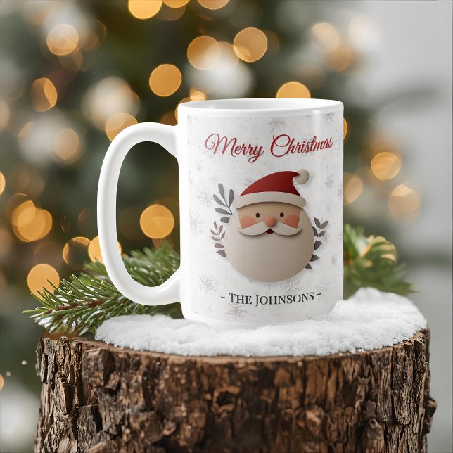 Merry Christmas Santa – Personalized Name Holiday Coffee Mug (Creator Uploaded)