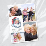 Merry Christmas Santa Photo Collage Holiday Card<br><div class="desc">This beautiful Holiday card can be personalised with your family name and photos</div>