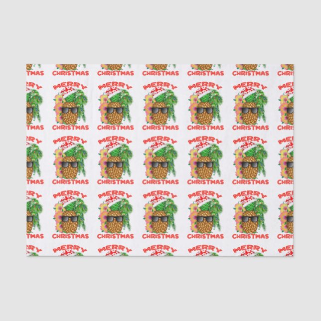 Merry Christmas Santa Pineapple Tissue Paper (Front)