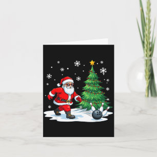 Merry Christmas Santa Playing Bowling Srt Lovers  Card