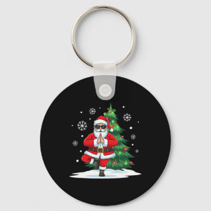 Merry Christmas Santa Playing Yoga Sport Lovers Key Ring