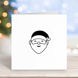 Merry Christmas Santa Portrait 1x1 Rubber Stamp