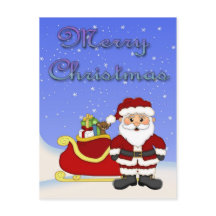 Merry Christmas Santa Postcard