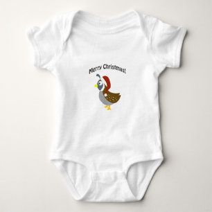 Merry Christmas! Santa Quail Baby Bodysuit