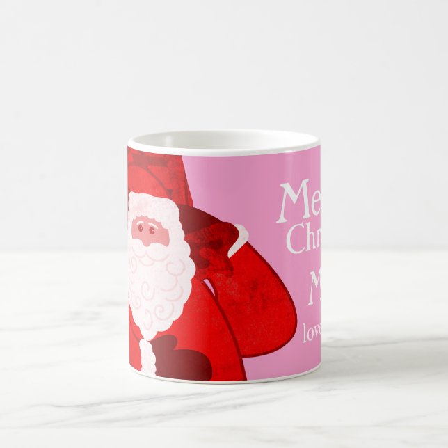 Merry Christmas Santa red/pink named girls mug (Center)
