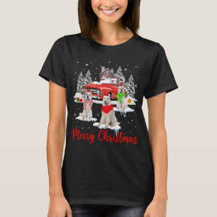 Merry Christmas Santa Reindeer Great Pyrenees With T-Shirt