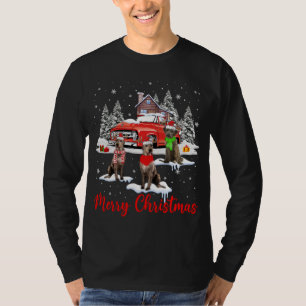 Merry Christmas Santa Reindeer Irish Wolfhound Wit T-Shirt