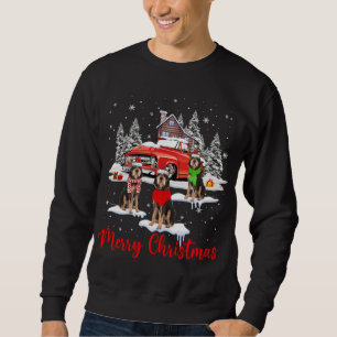 Merry Christmas Santa Reindeer Otterhound With Red Sweatshirt