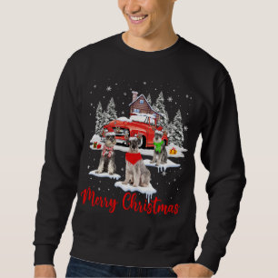 Merry Christmas Santa Reindeer Schnauzer With Red  Sweatshirt