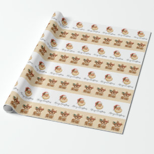 Merry Christmas Santa & Reindeer Wrapping Paper