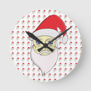 Merry Christmas Santa Round Clock