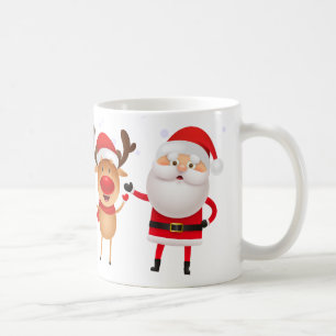 Merry Christmas Santa Rudolph Snowman Elf Gift Coffee Mug