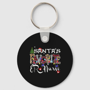 Merry Christmas Santa S Favorite Er Nurse Xmas Lig Key Ring