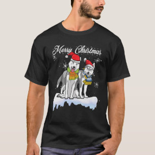 Merry Christmas Santa Siberian Husky Dog Christmas T-Shirt