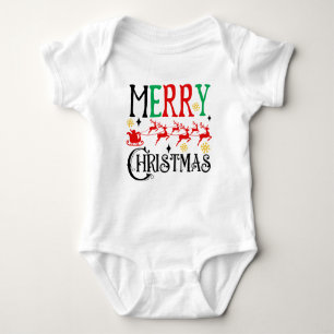 Merry Christmas Santa Sleigh-61049 T-Shirt Hoodie Baby Bodysuit