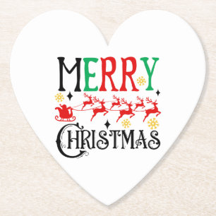 Merry Christmas Santa Sleigh-61049 T-Shirt Hoodie Paper Coaster