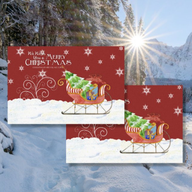 Merry Christmas Santa Sleigh Gifts Snowflakes Name Tissue Paper (Creator Uploaded)