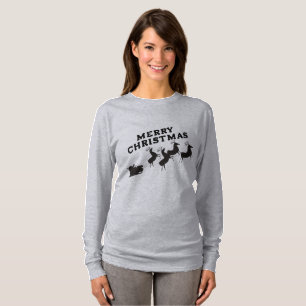 Merry Christmas Santa Sleigh Women's Long Sleeve T-Shirt