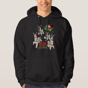 Merry Christmas Santa Sloth Llama Reindeer Funny X Hoodie