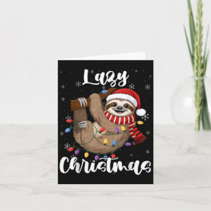 Merry Christmas Santa Sloth Slothmas Lazy  Card