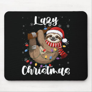 Merry Christmas Santa Sloth Slothmas Lazy Mouse Pad