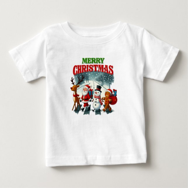 Merry Christmas Santa, Snowman, Gingers Xmas Baby T-Shirt (Front)