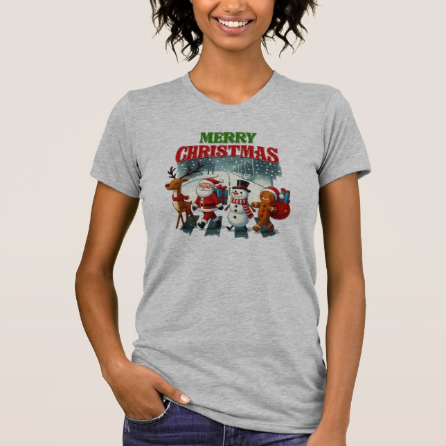 Merry Christmas Santa, Snowman, Gingers Xmas T-Shirt (Front)