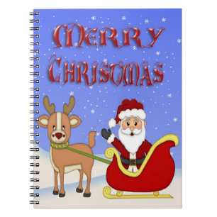 Merry Christmas Santa Spiral Notebook