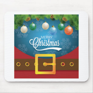 Merry Christmas Santa Suit Mouse Pad