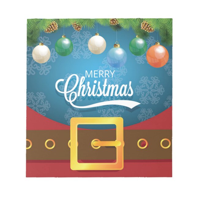 Merry Christmas Santa Suit Notepad (Front)