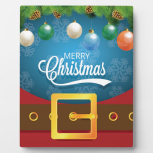 Merry Christmas Santa Suit Plaque