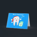 Merry Christmas Santa Tooth Holiday Card<br><div class="desc">Cute illustrated Santa Tooth</div>