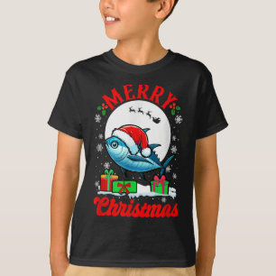 Merry Christmas Santa Tuna Xmas Box Funny Fishing  T-Shirt