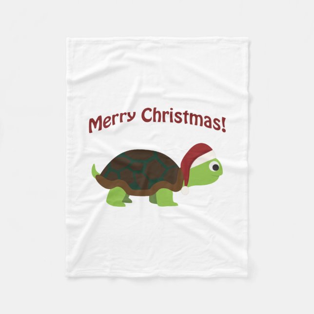 Merry Christmas! Santa Turtle Fleece Blanket (Front)