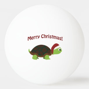 Merry Christmas! Santa Turtle Ping Pong Ball