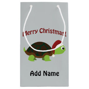Merry Christmas! Santa Turtle Small Gift Bag