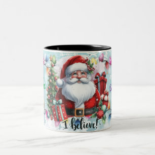 Merry Christmas Santa  Two-Tone Coffee Mug