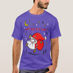 Merry Christmas Santa with bag funny bearded with  T-Shirt