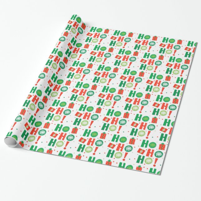 Merry Christmas Santa Wrapping Paper (Unrolled)