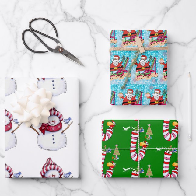 Merry Christmas Santa Wrapping Paper Sheets (Front)