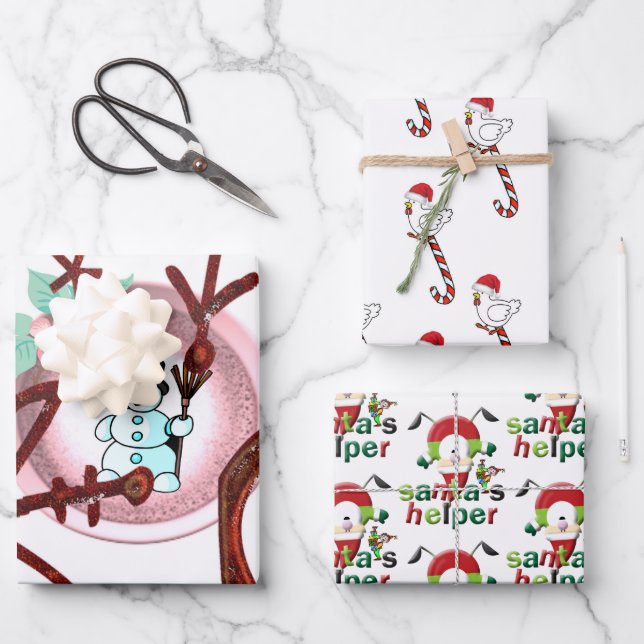 Merry Christmas Santa Wrapping Paper Sheets (Front)