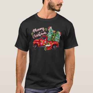 Merry Christmas Santa Xmas Red Truck Farm Christma T-Shirt