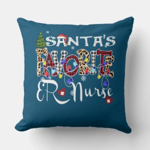 Merry Christmas Santa's Favourite ER Nurse Xmas Cushion