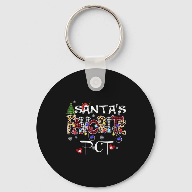 Merry Christmas Santa's Favourite Pct Patient Care Key Ring (Front)