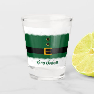 Merry Christmas-Santa's Green Suit- Shot Glass