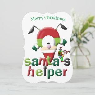 Merry Christmas Santa's Helper Flat Greeting Card