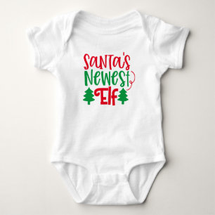 MERRY CHRISTMAS Santa's Newest Elf Baby Bodysuit