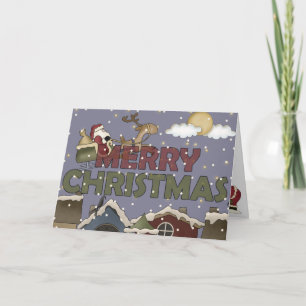 Merry Christmas Santa's Sleigh Greeting Card