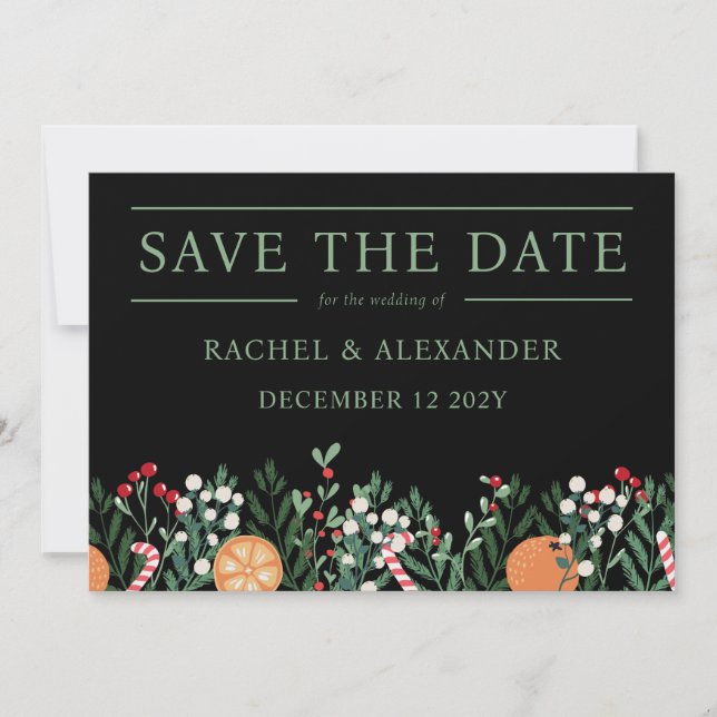 Merry Christmas Save The Date Card (Front)