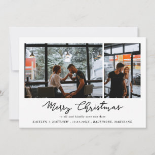 Merry Christmas   Save The Date   Script Elegant Holiday Card